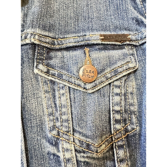 Ezra Fitch Medium Blue Distressed Denim Vest Jacket Grunge - Picture 3 of 8